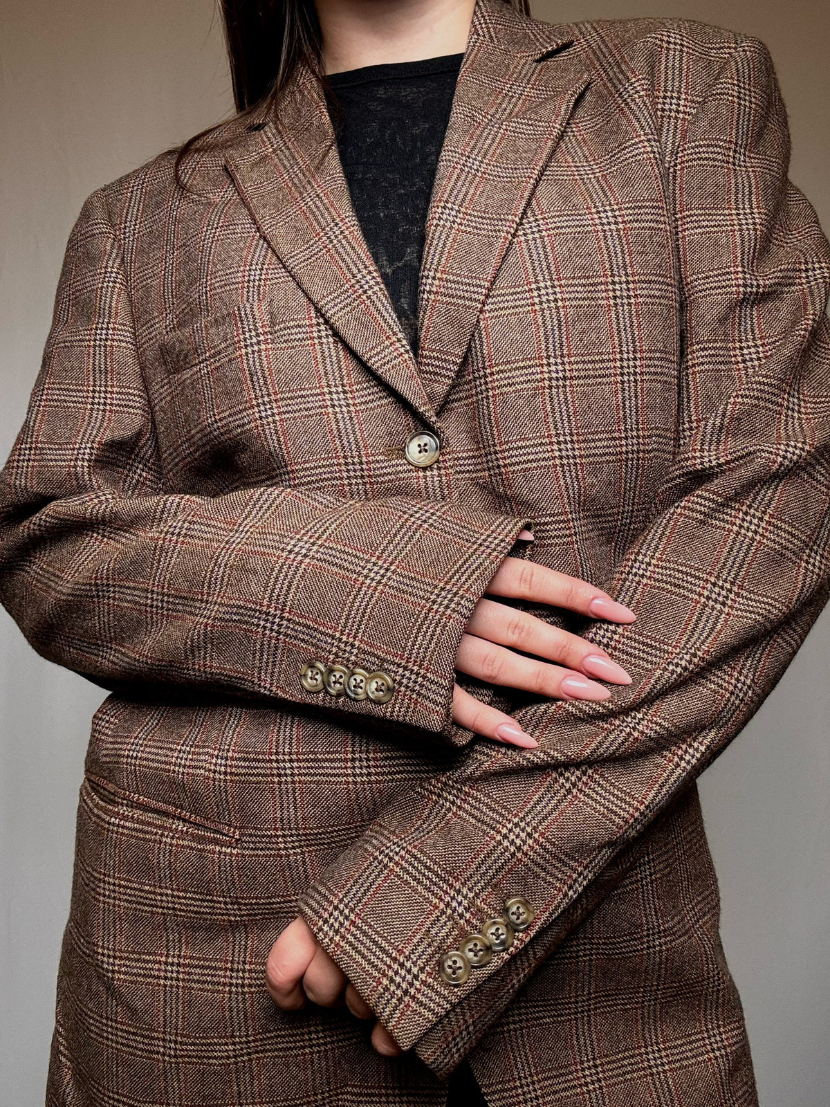 Vintage Brown Patterned Blazer L