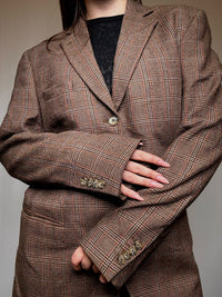 Vintage Brown Patterned Blazer L