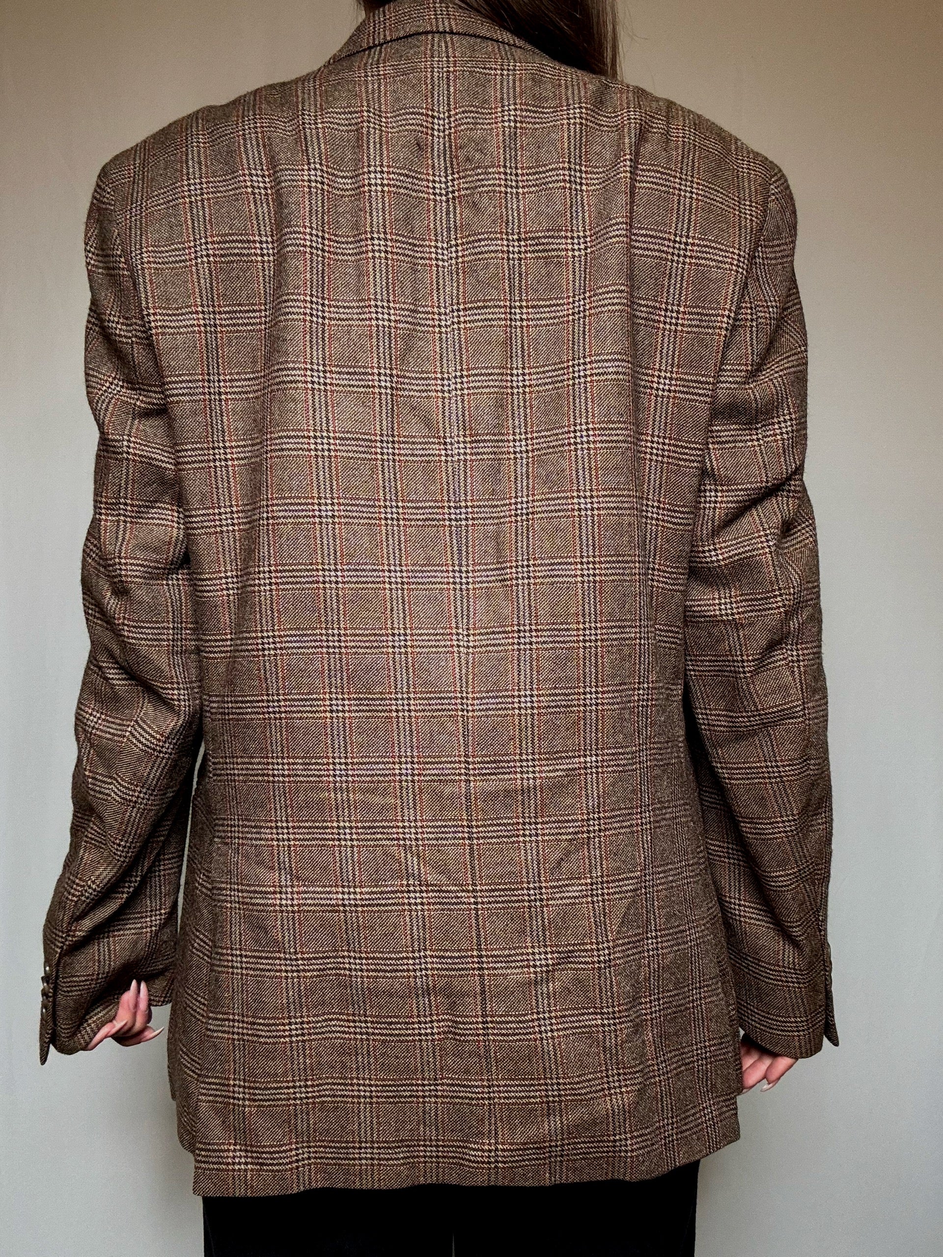 Blazer à motifs bruns L vintage