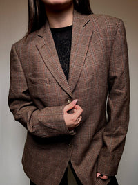 Vintage Brown Patterned Blazer L