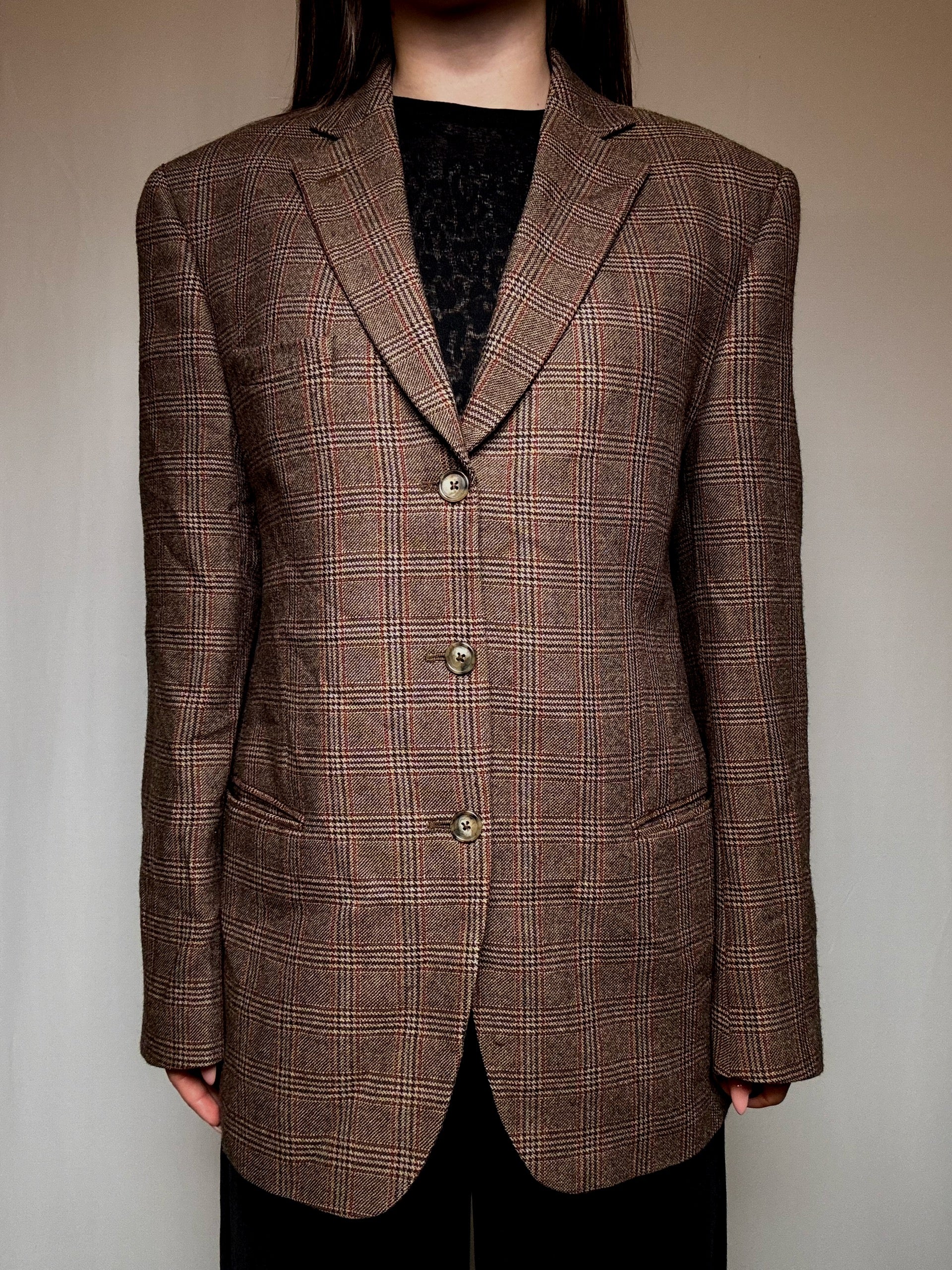 Vintage Brown Patterned Blazer L