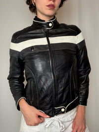 Veste en cuir cintrée S vintage