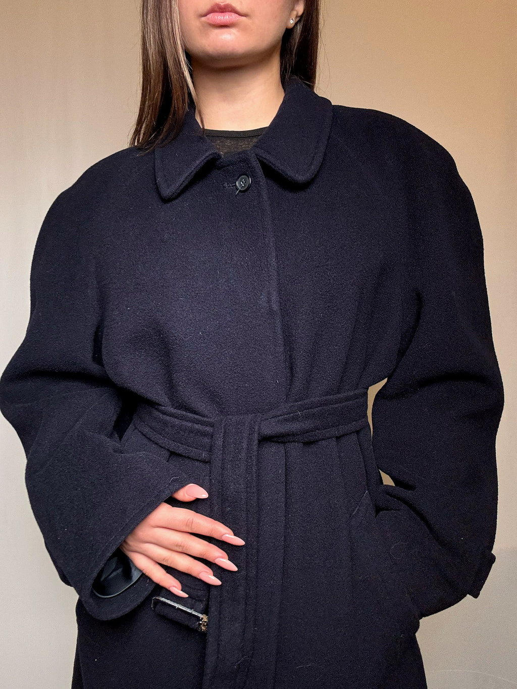 Manteau en laine marine L vintage