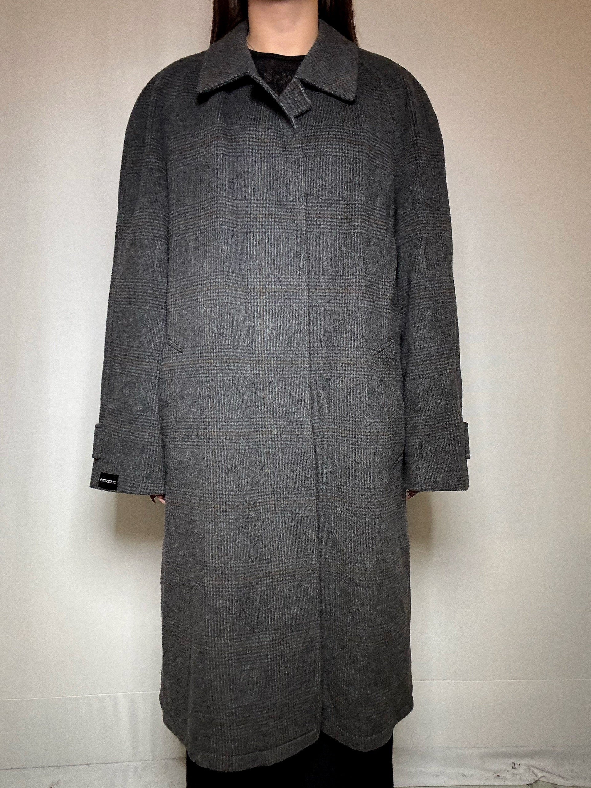 Manteau gris à carreaux L/XL vintage