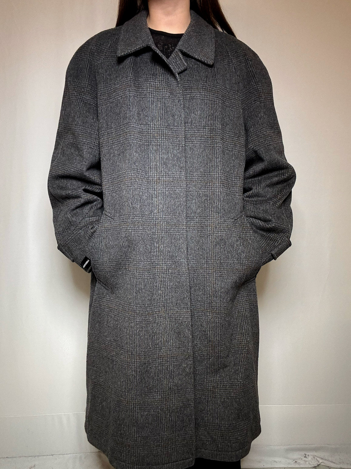 Manteau gris à carreaux L/XL vintage