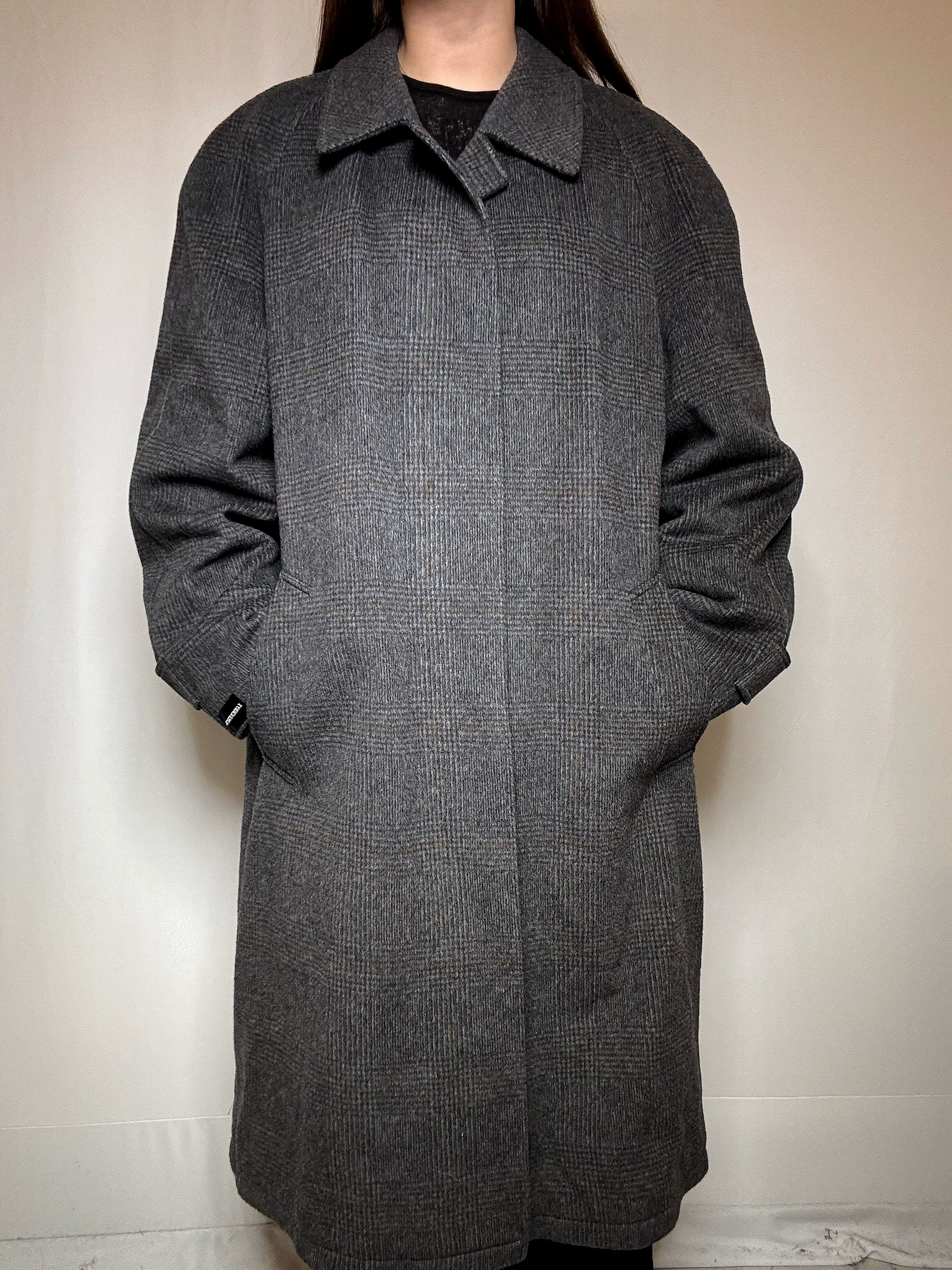 Manteau gris à carreaux L/XL vintage