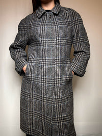 Manteau gris à carreaux M vintage