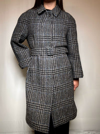 Manteau gris à carreaux M vintage