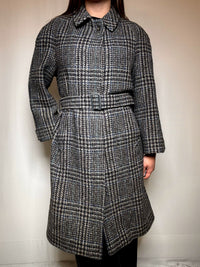 Manteau gris à carreaux M vintage