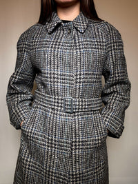Manteau gris à carreaux M vintage
