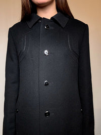 Manteau en laine noir avec détails M/L vintage