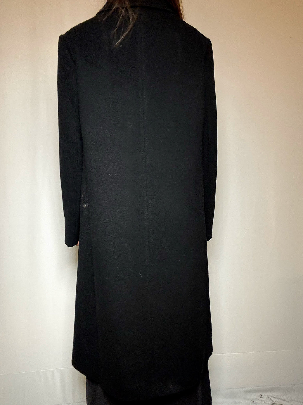 Manteau en laine noir avec détails M/L vintage