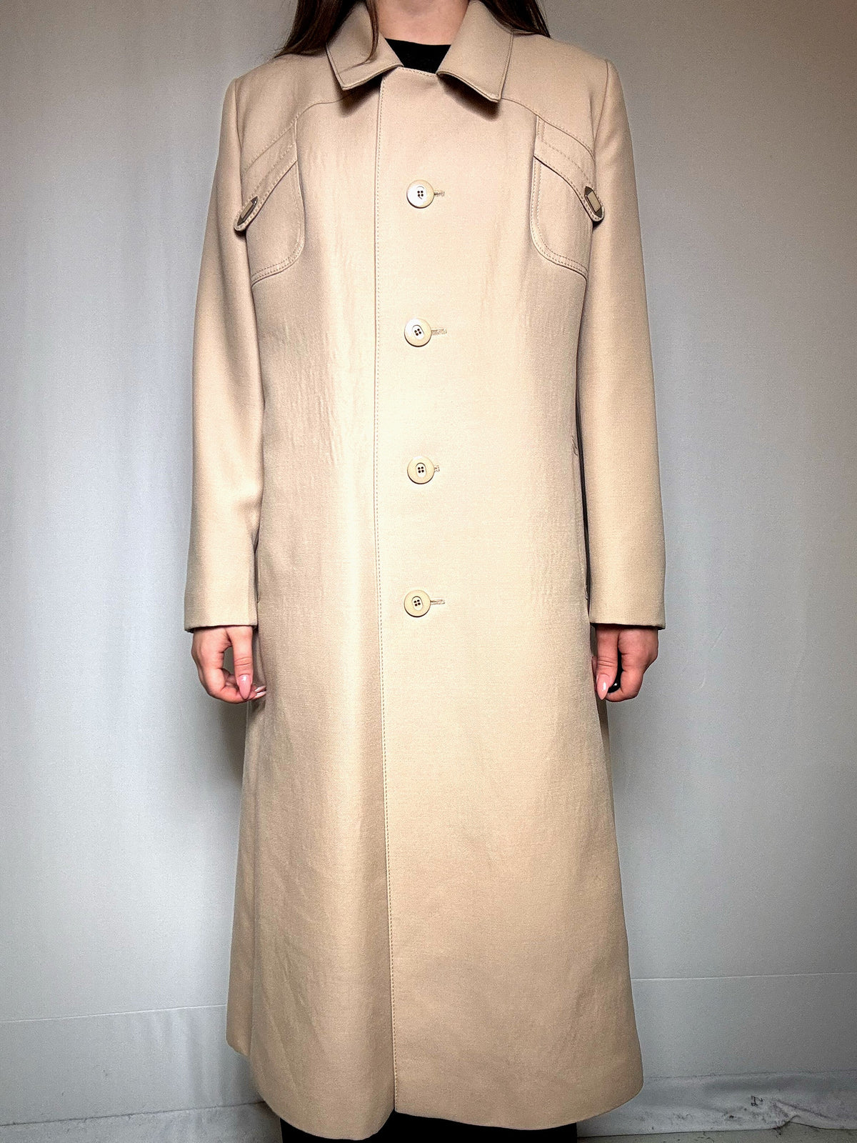Manteau fin beige M/L vintage