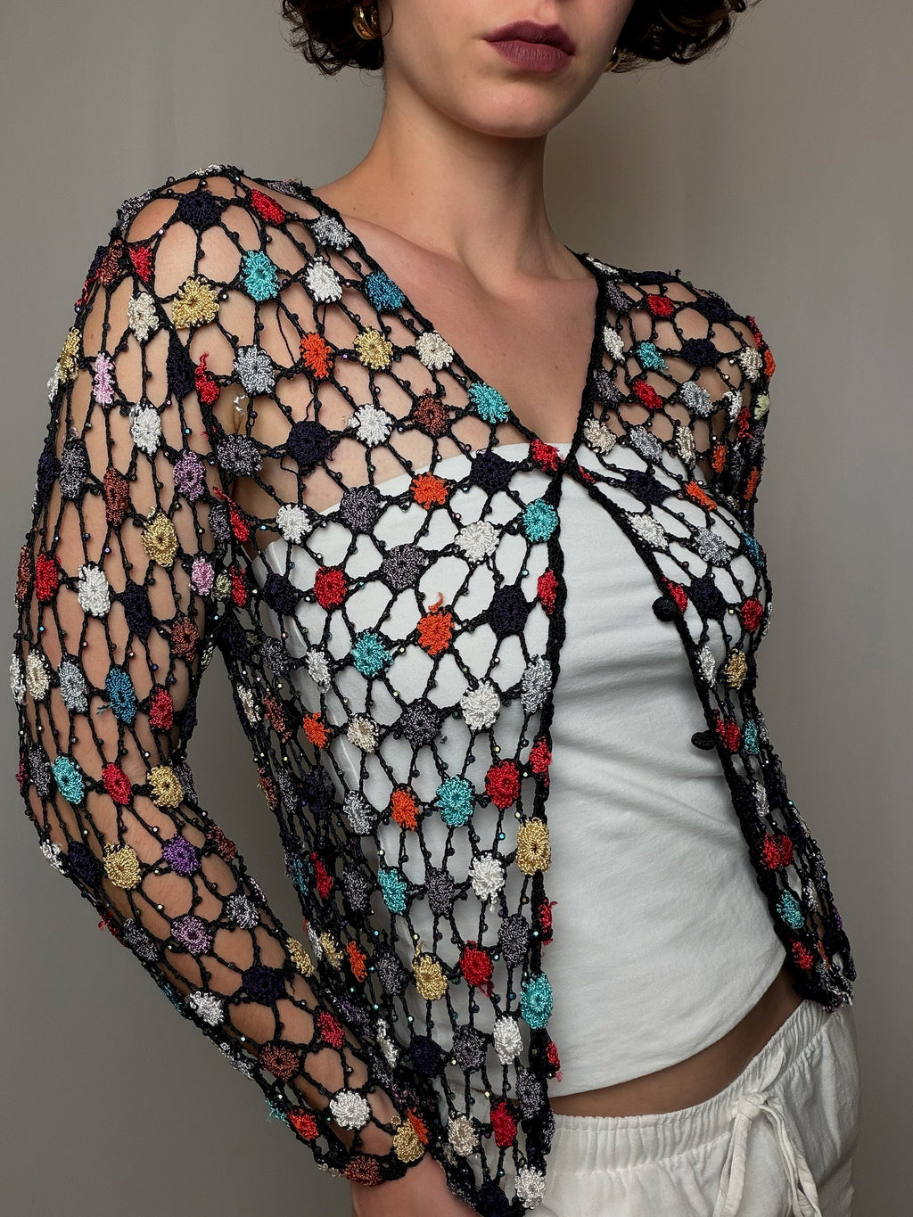 Top en crochet S vintage