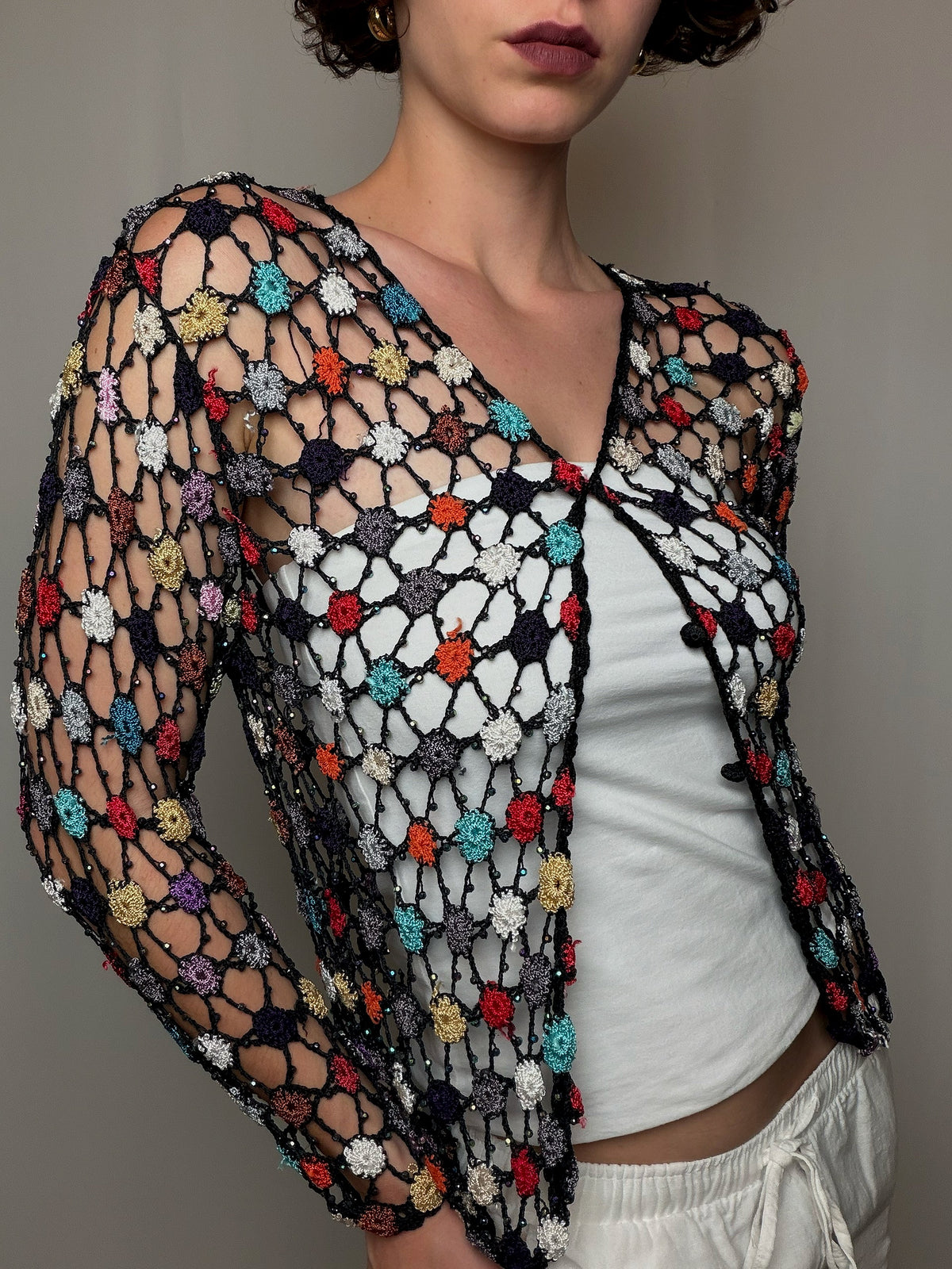 Top en crochet S vintage
