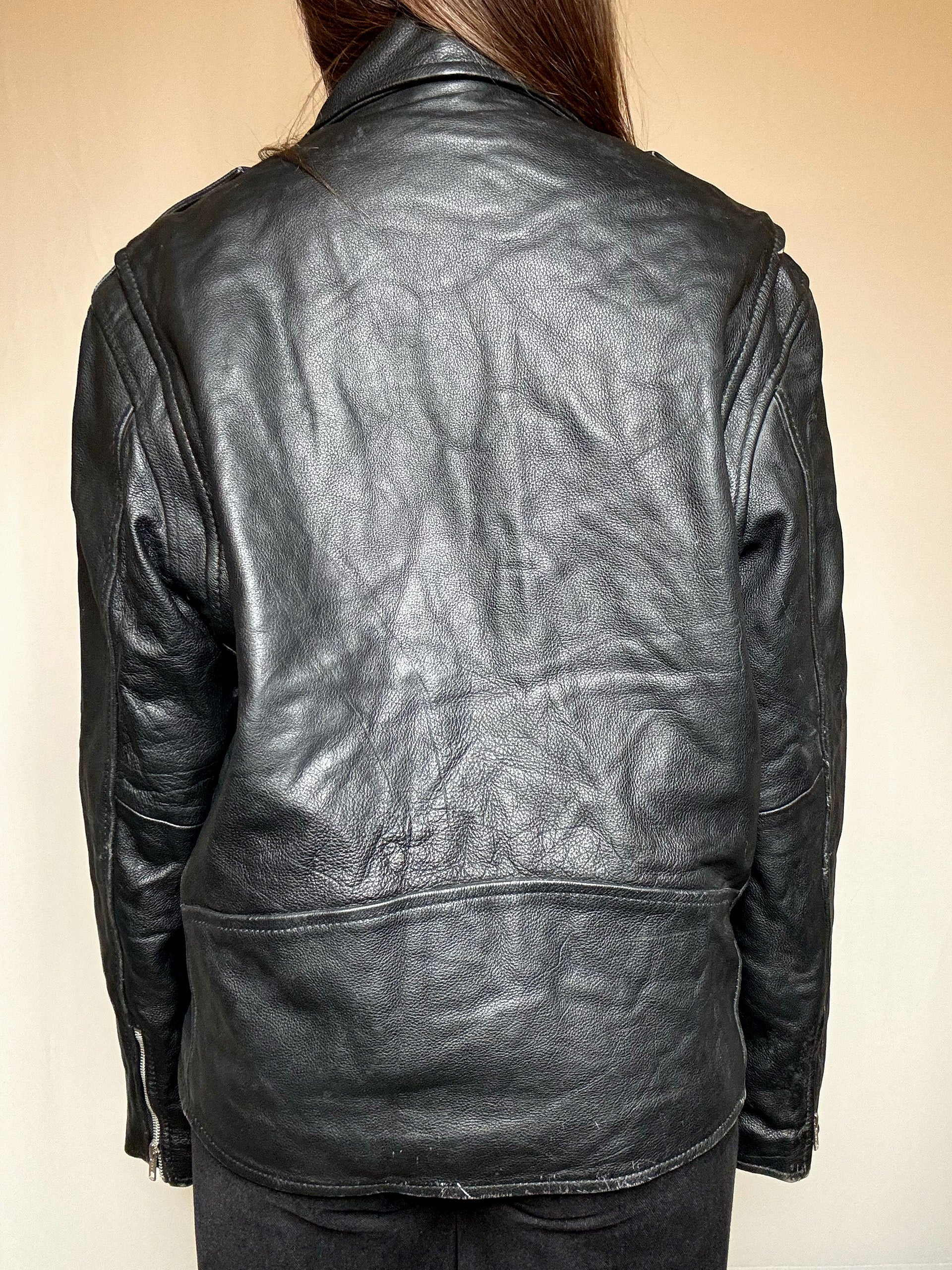 Perfecto en cuir noir 2XL vintage