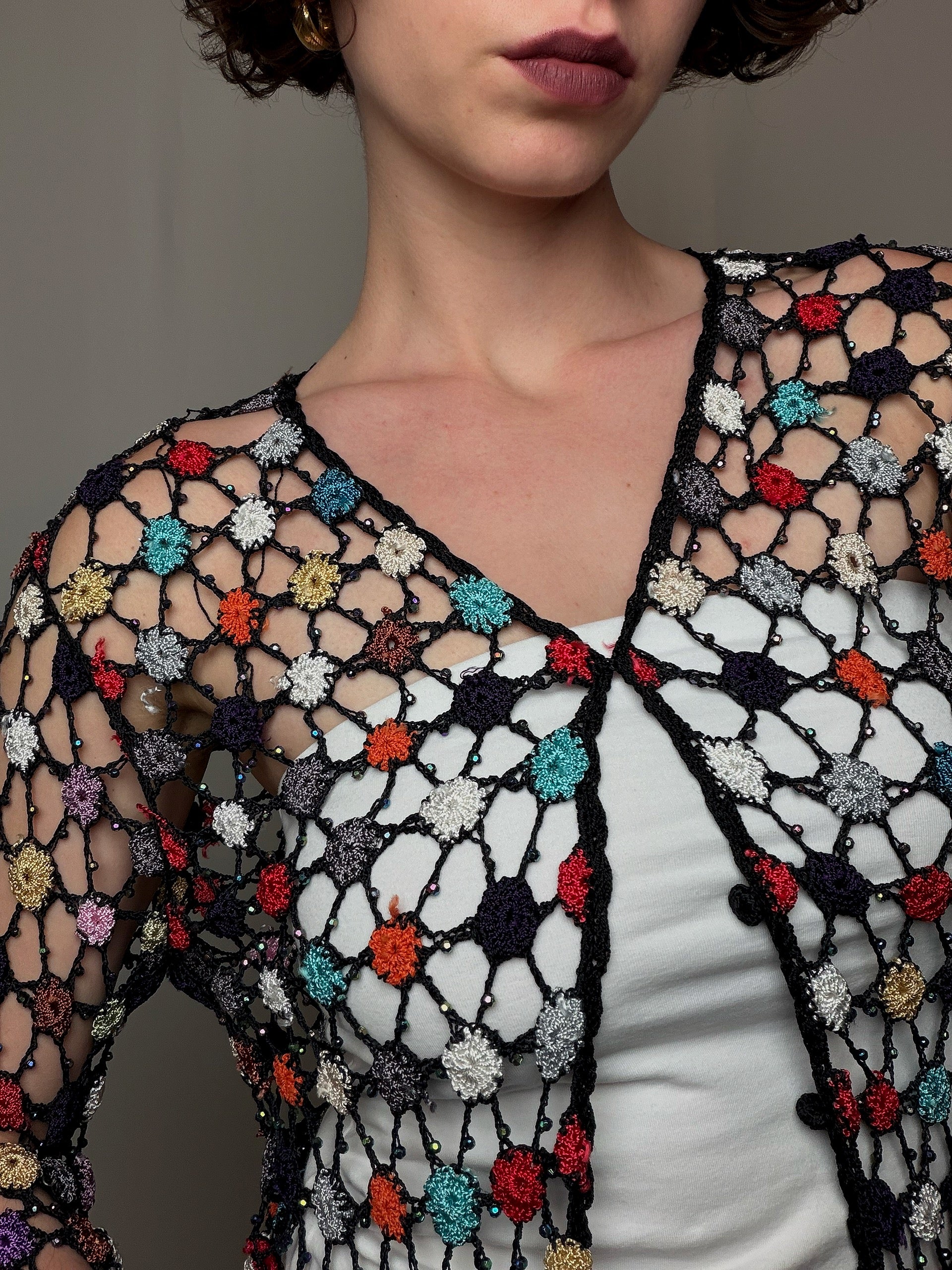 Top en crochet S vintage