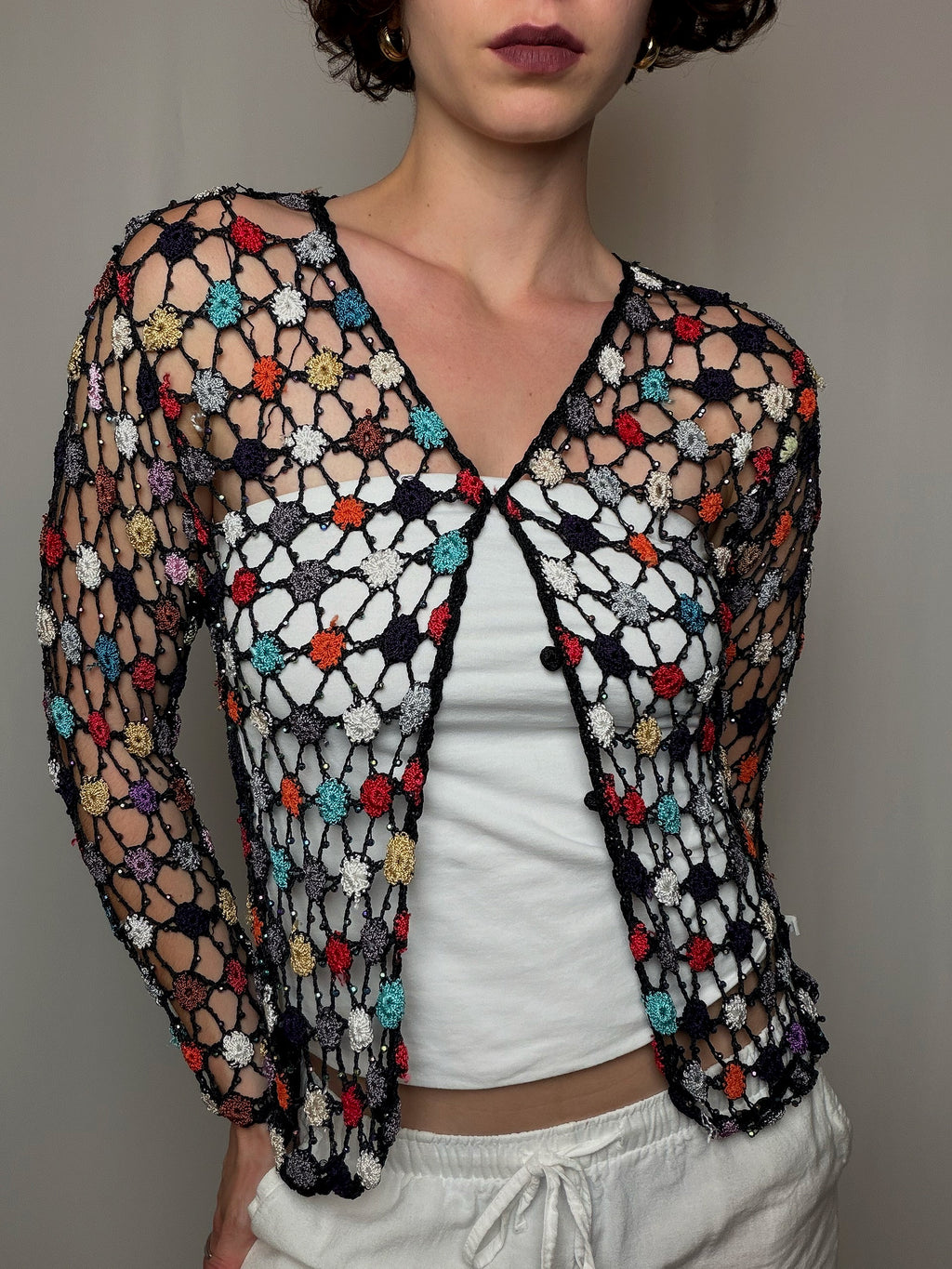 Top en crochet S vintage