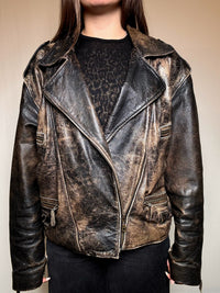 Vintage Jacke aus gealtertem Leder L/XL