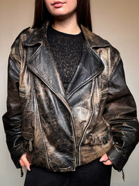 Vintage Jacke aus gealtertem Leder L/XL