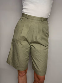 LACOSTE S vintage khaki mid-length shorts with pleats
