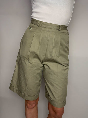 Short mi long à pince kaki LACOSTE S vintage