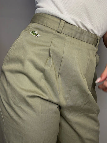 Short mi long à pince kaki LACOSTE S vintage