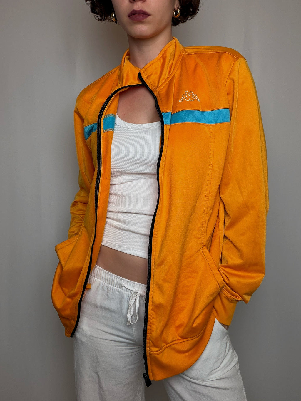 Jacket de sport orange Kappa M/L vintage