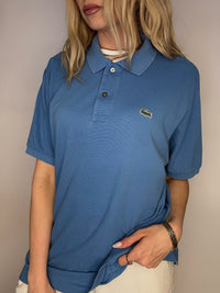 LACOSTE M Vintage himmelblaues Kurzarm-Poloshirt