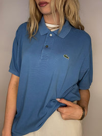 LACOSTE M Vintage himmelblaues Kurzarm-Poloshirt