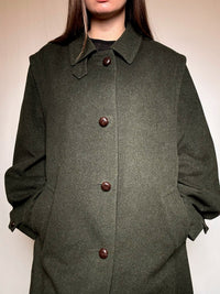 Manteau vert en laine et cashmere XL vintage