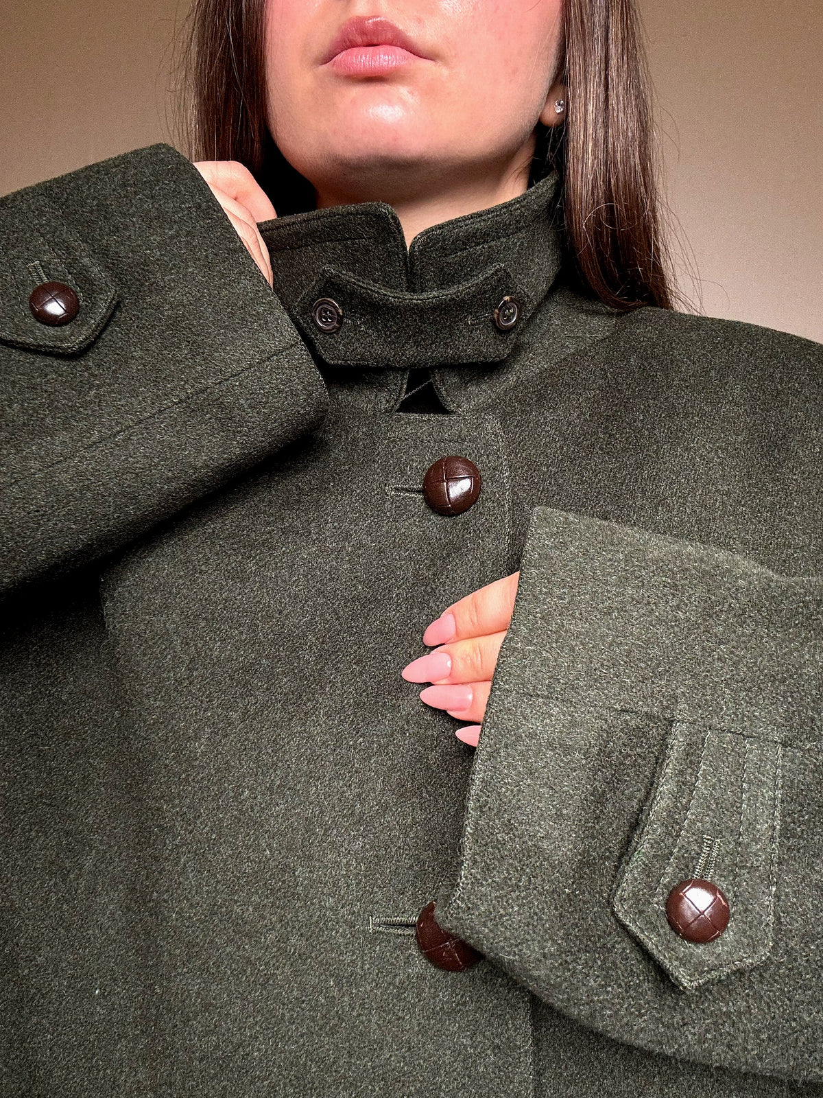 Manteau vert en laine et cashmere XL vintage