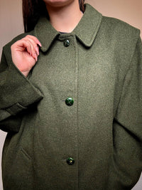 Manteau vert en laine XL vintage