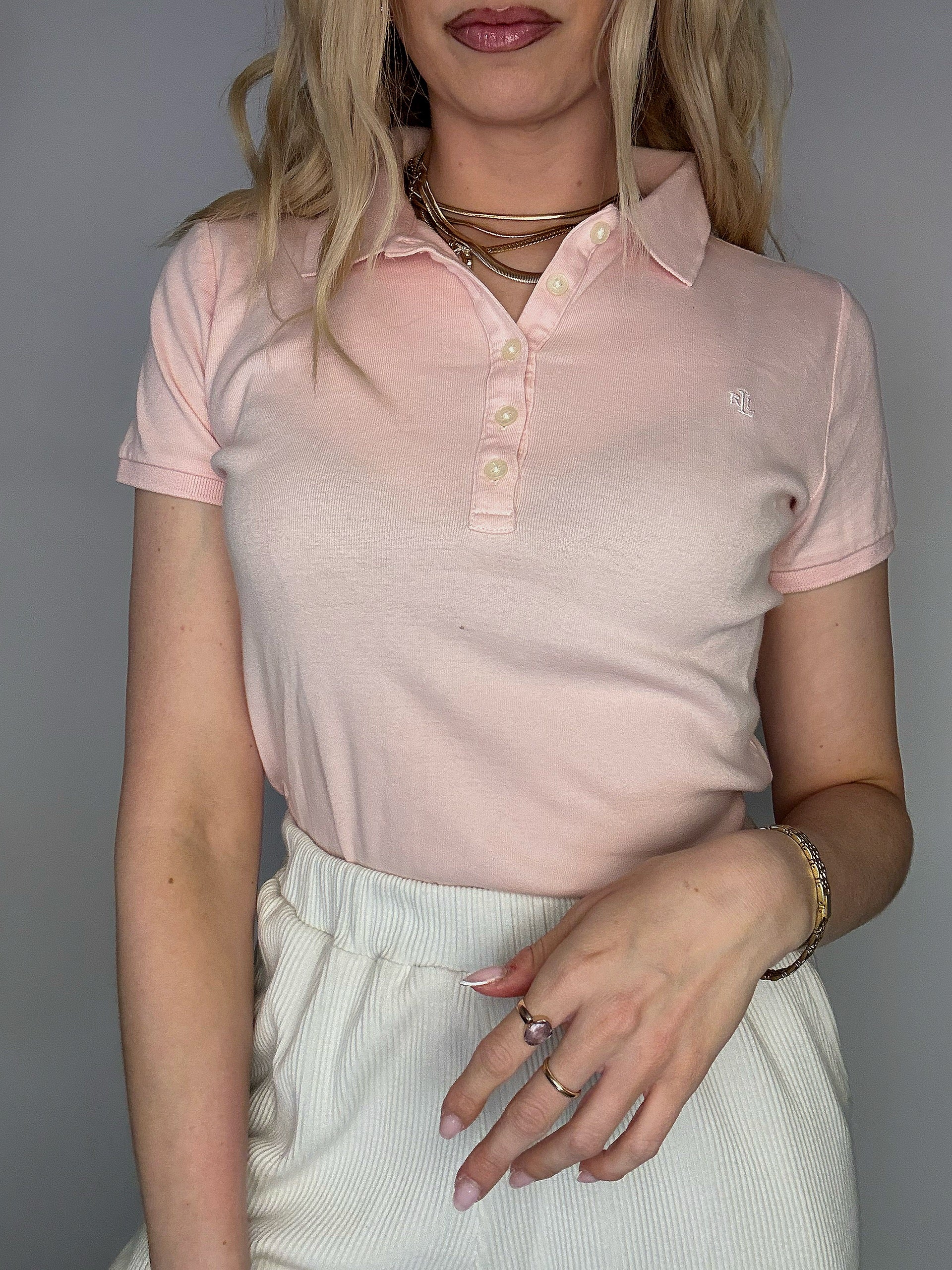 Polo manches courtes rose RALPH LAUREN M Vintage