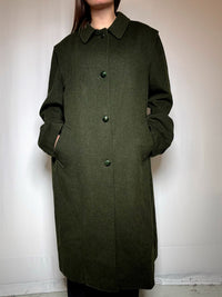 Manteau vert en laine XL vintage