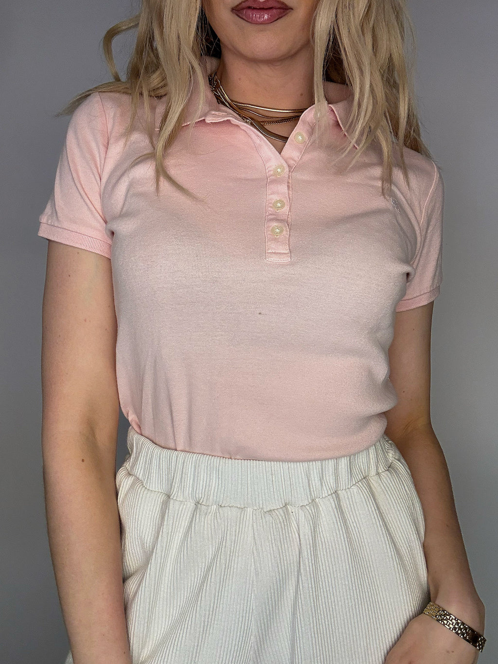 Polo manches courtes rose RALPH LAUREN M Vintage