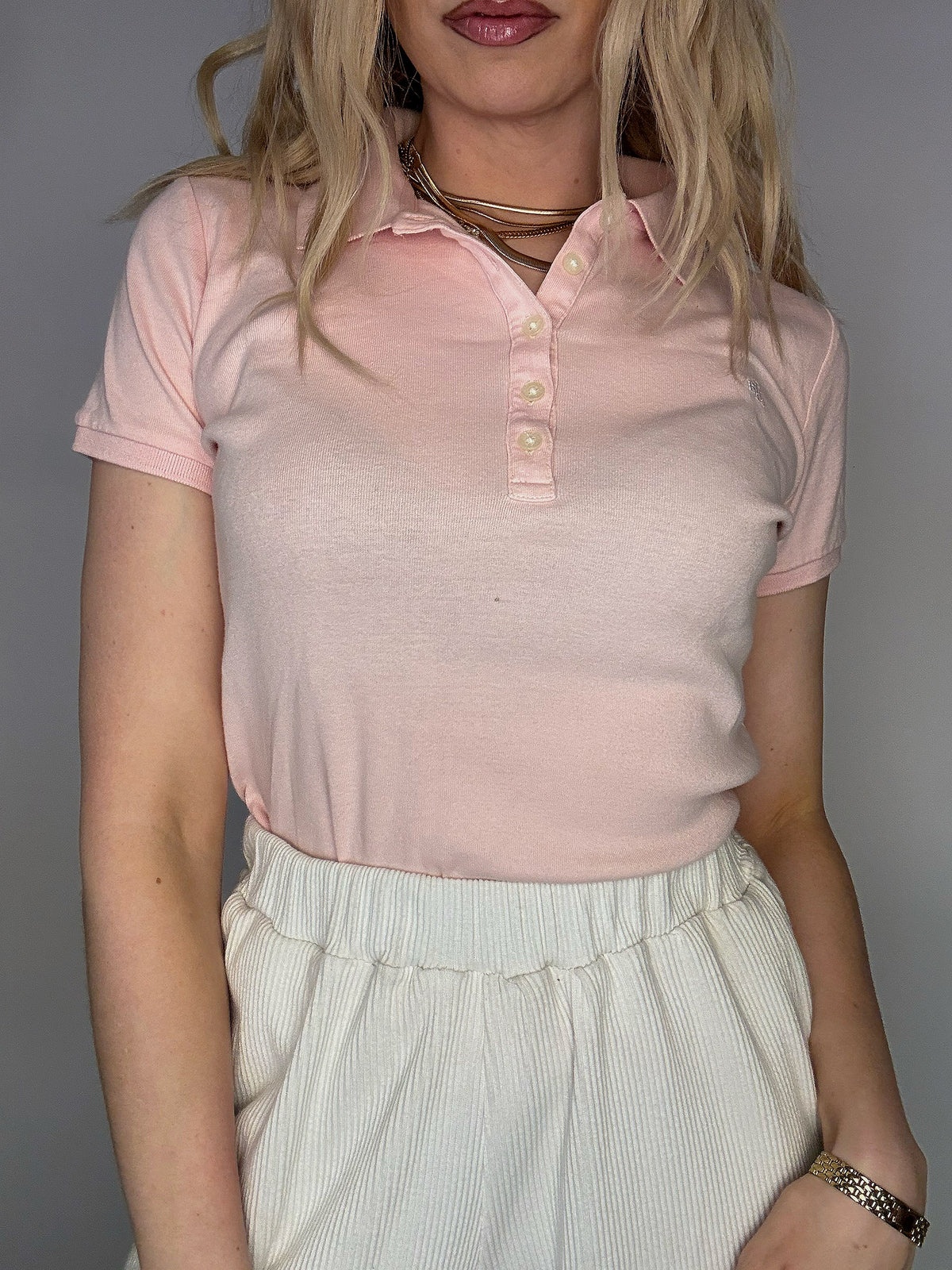 RALPH LAUREN XL Vintage white short-sleeved polo shirt