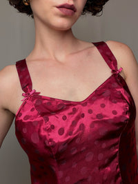 Top en satin framboise M vintage