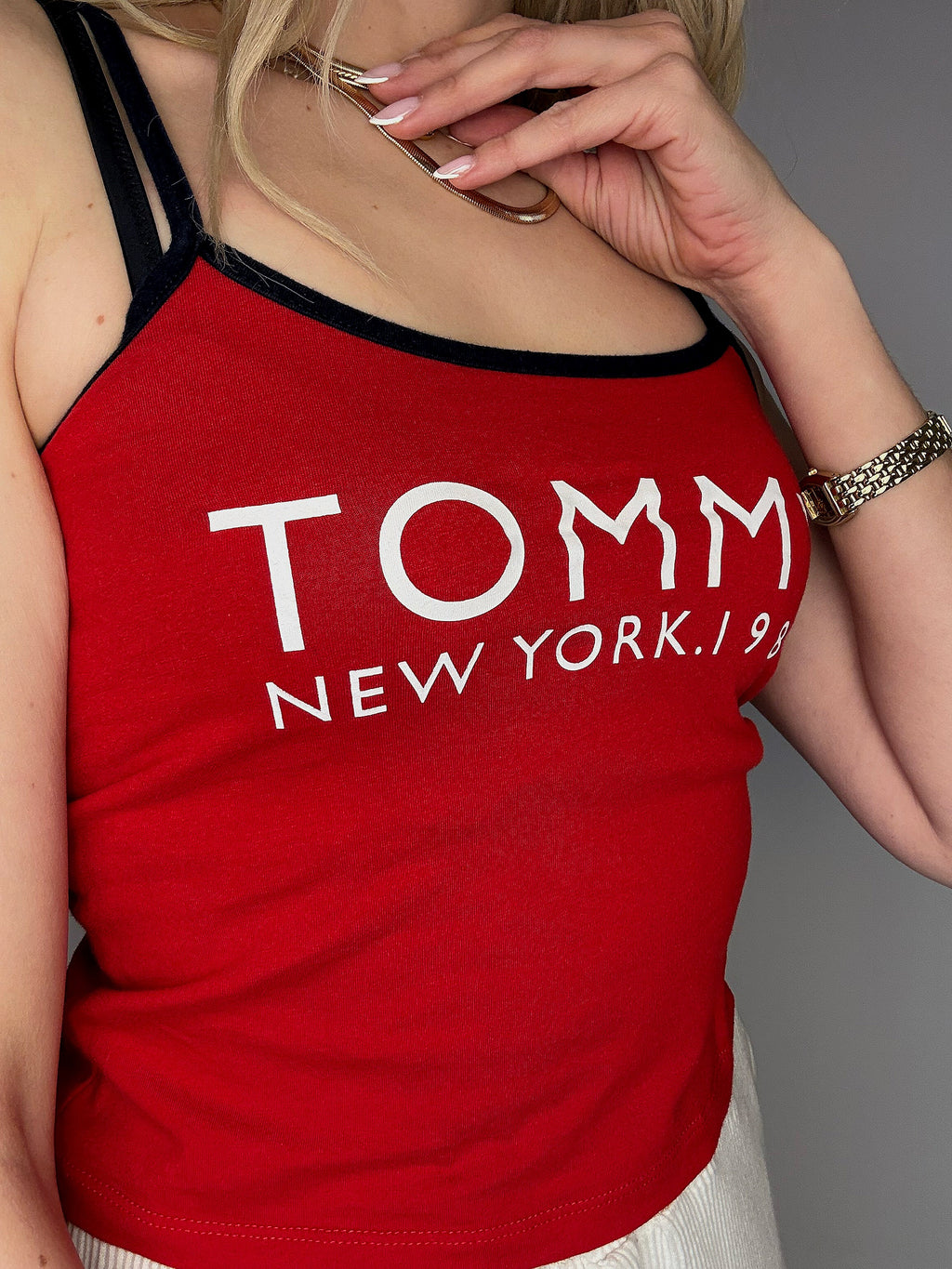 Débardeur à bretelles rouge TOMMY HILFIGER S vintage