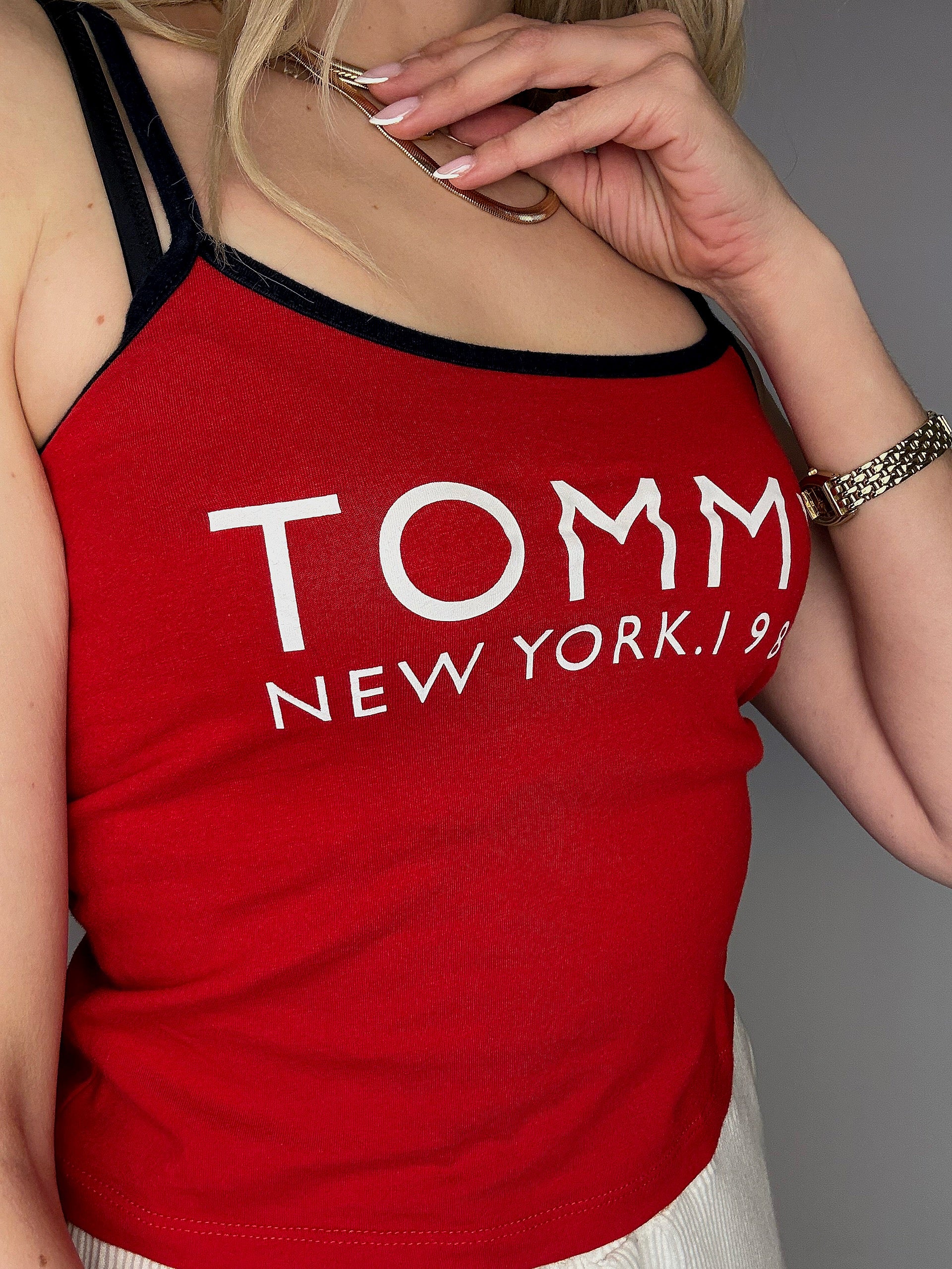 Débardeur à bretelles rouge TOMMY HILFIGER S vintage