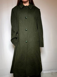 Manteau vert en laine XL vintage