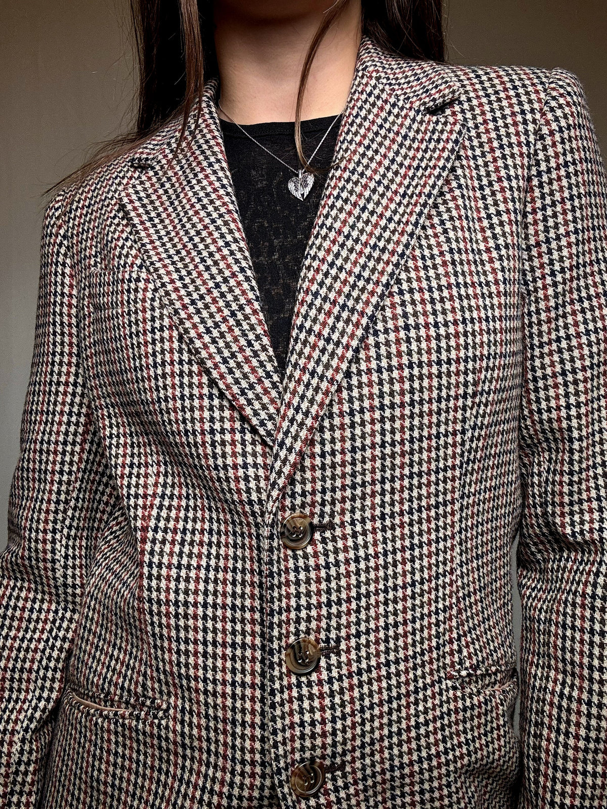 Blazer aus Wolle mit Vintage-Muster