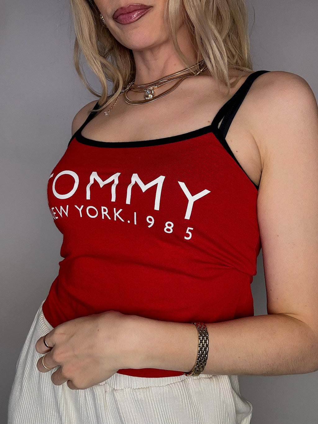 Débardeur à bretelles rouge TOMMY HILFIGER S vintage