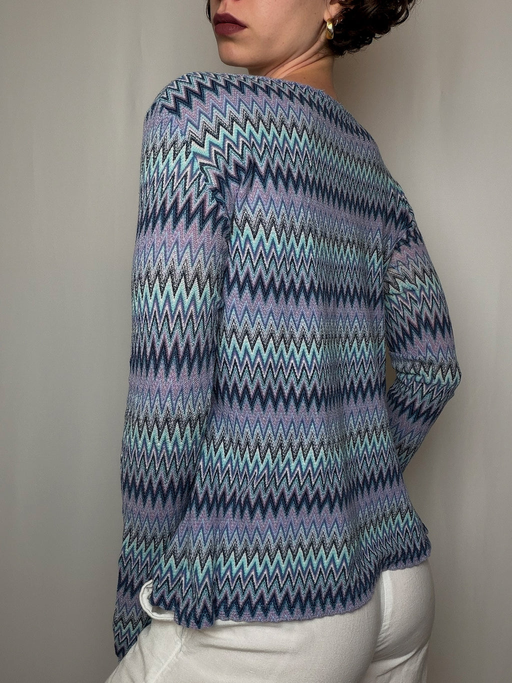 Top ä motifs bleus L vintage