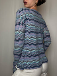 Top ä motifs bleus L vintage