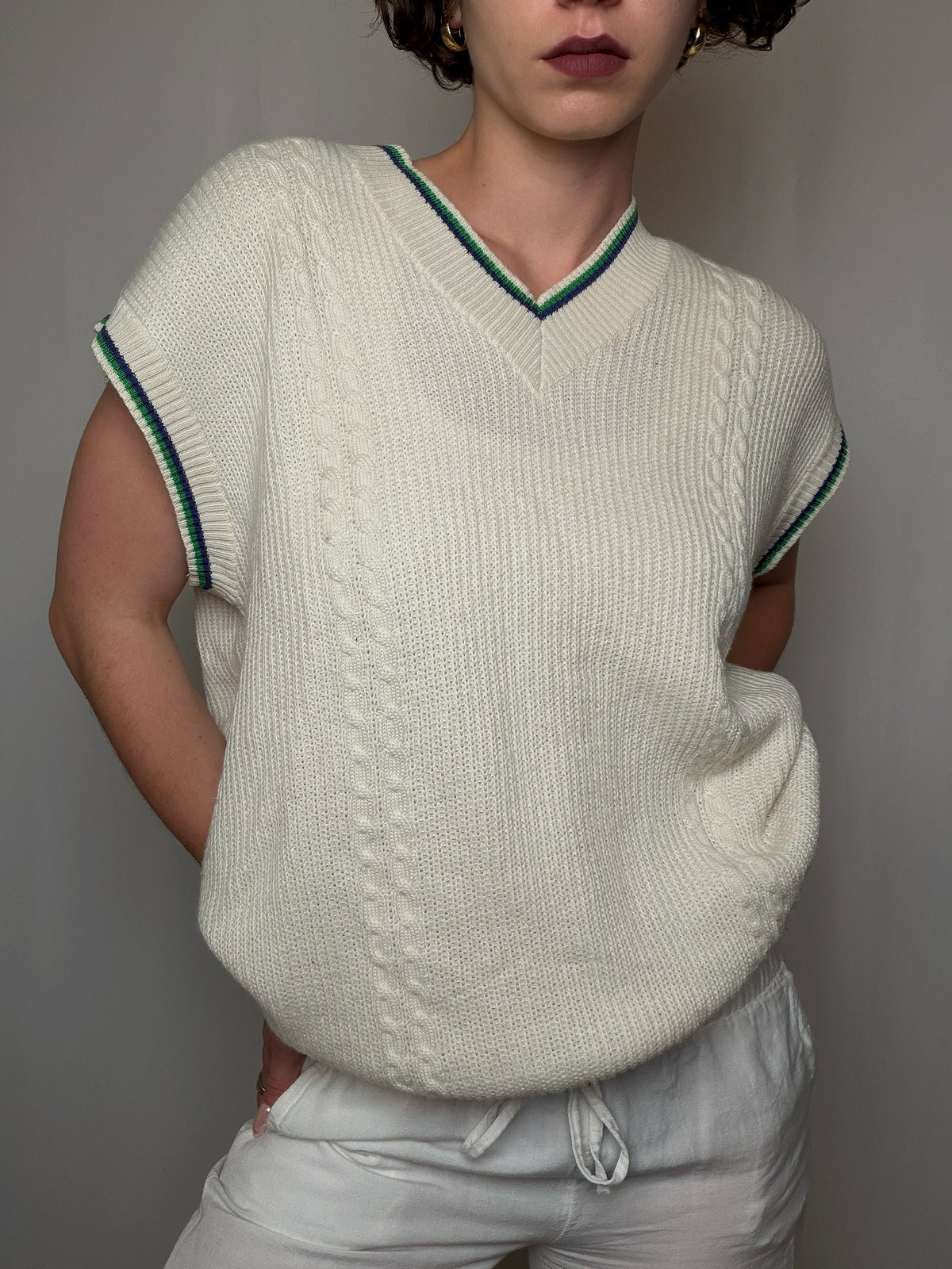 Gilet cricket beige XL vintage