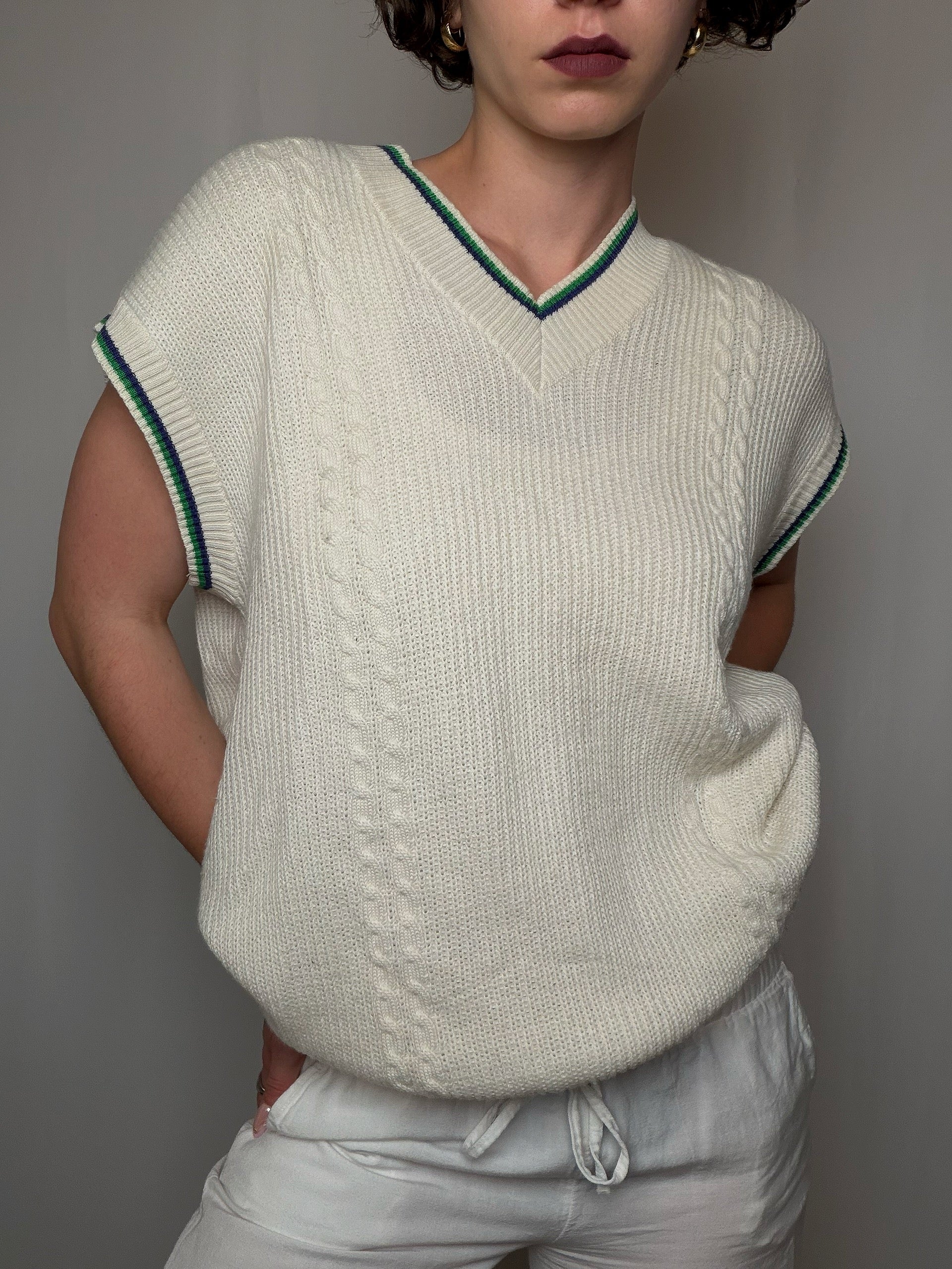 Gilet cricket beige XL vintage