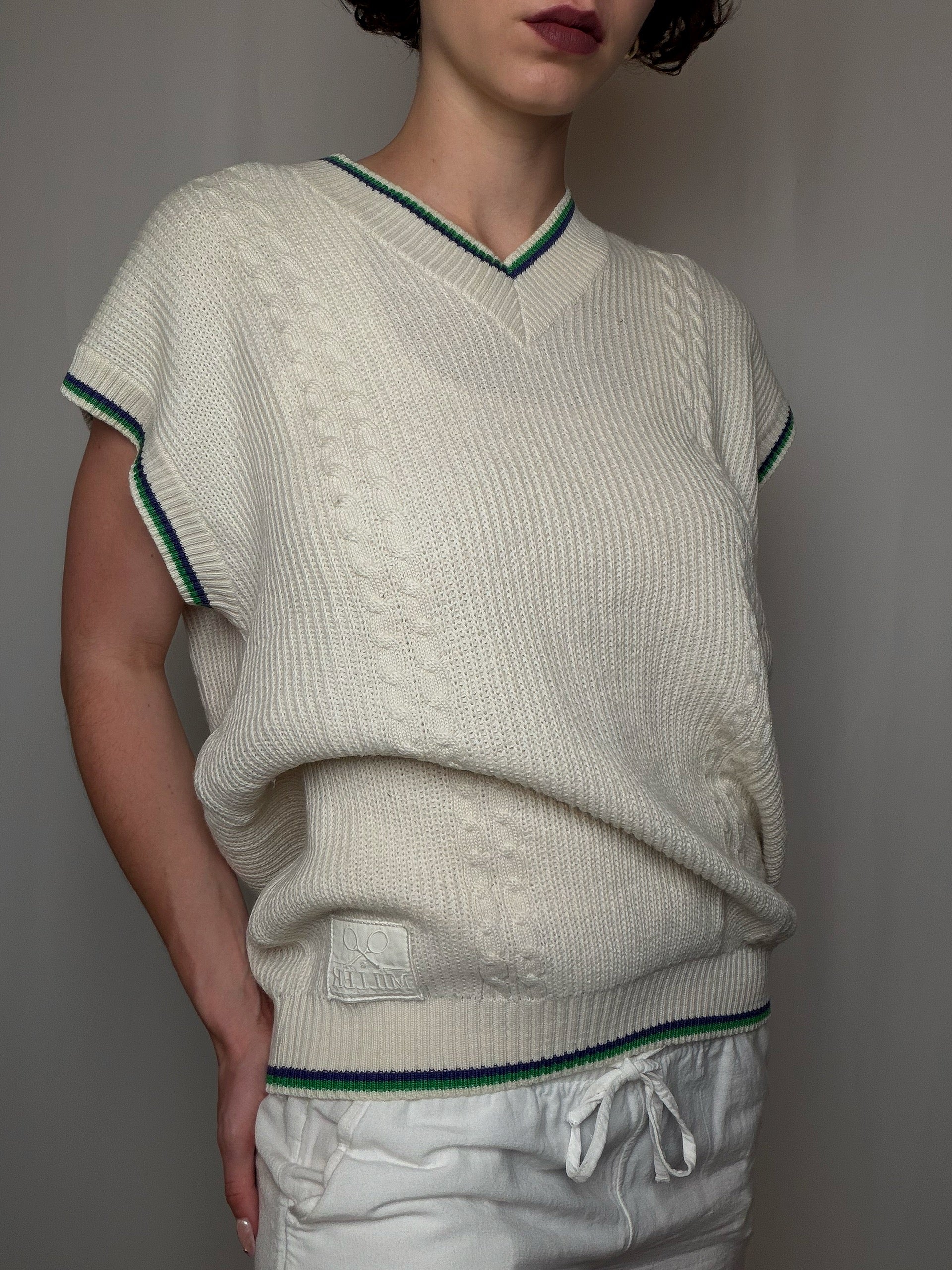 Gilet cricket beige XL vintage