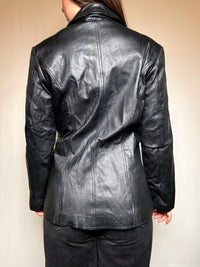 Vintage schwarze Lederjacke M
