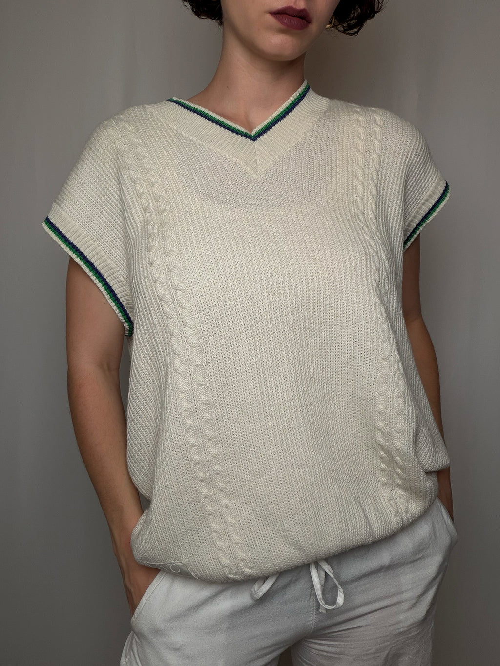 Gilet cricket beige XL vintage